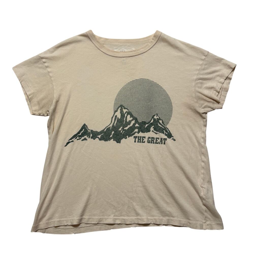 The Great Retro Mountain Graphic Boxy Crewneck T-Shirt Women’s 0 Cream